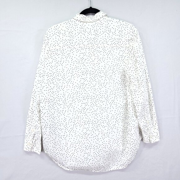 Madewell Shirt Womens Small Oversized Polka Dot Button Up Long Sleeve Top - Picture 2 of 15